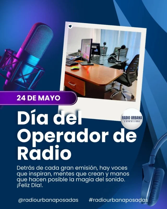 📌Un brindis 🥂por los operadores de radio! Son los que le ponen garra y talento para que la radio suene. Nos informan, nos divierten, nos pasan temazos... ¡Son la música y los efectos que nos llega al alma! Sin ellos, la radio sería solo ruido. ¡Feliz día a esos genios detrás de los controles técnicos! #radiourbanaposadas #fmradiourbana #diadeloperadorderadio